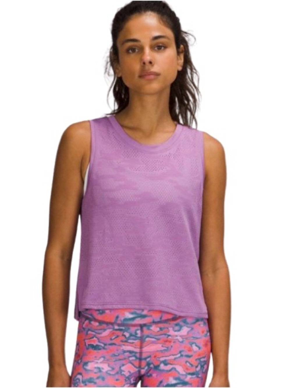 Lululemon athletica Train to Be Tank Top Camo Wisteria Purple Size 2